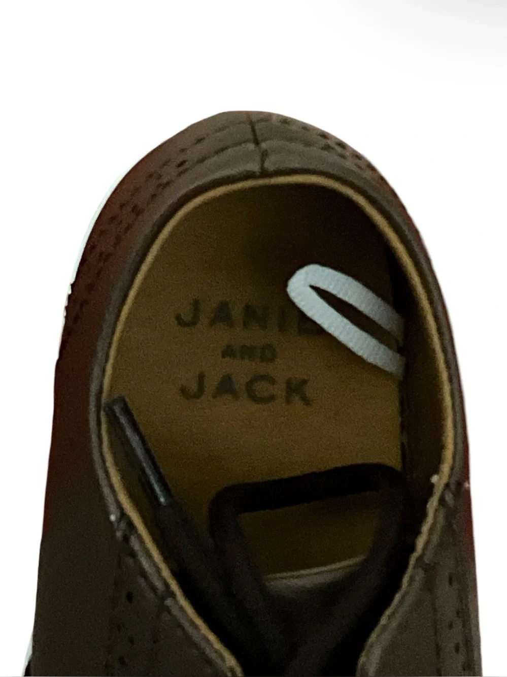 Janie and Jack Boys Brown Wingtip Oxford Sneakers Size 10